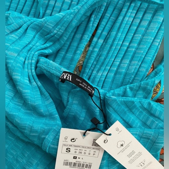 Zara Pants & Jumpsuits Nwt Zara Turquoise Blue Ribbed Halter Jumpsuit Poshmark